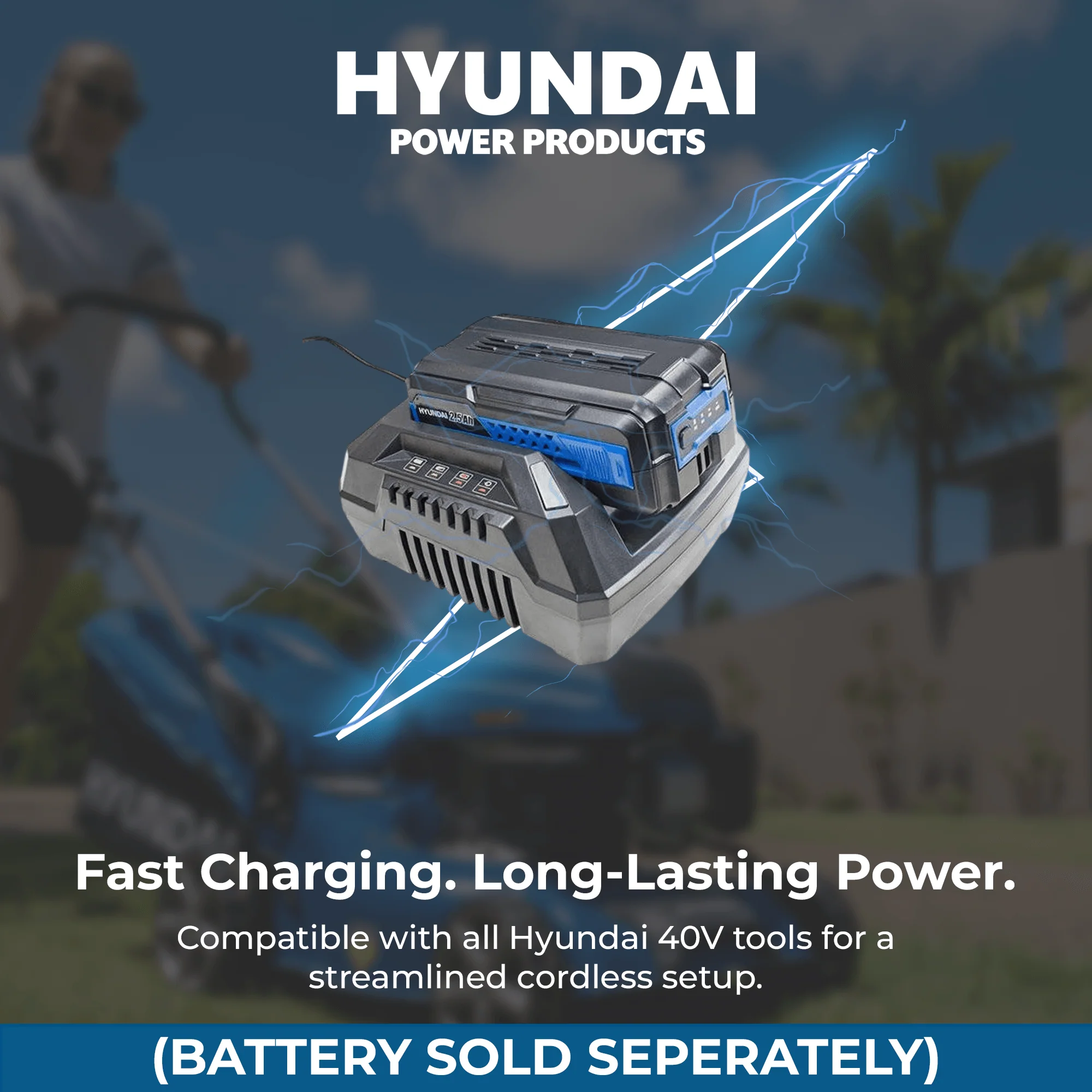 Hyundai 17" 40V Battery Lawn Mower – Steel Deck, 6-Stage Height Adjust, 45L Catcher, Lightweight & Durable - SKIN ONLY ( HY42-E40P ) - Image 7