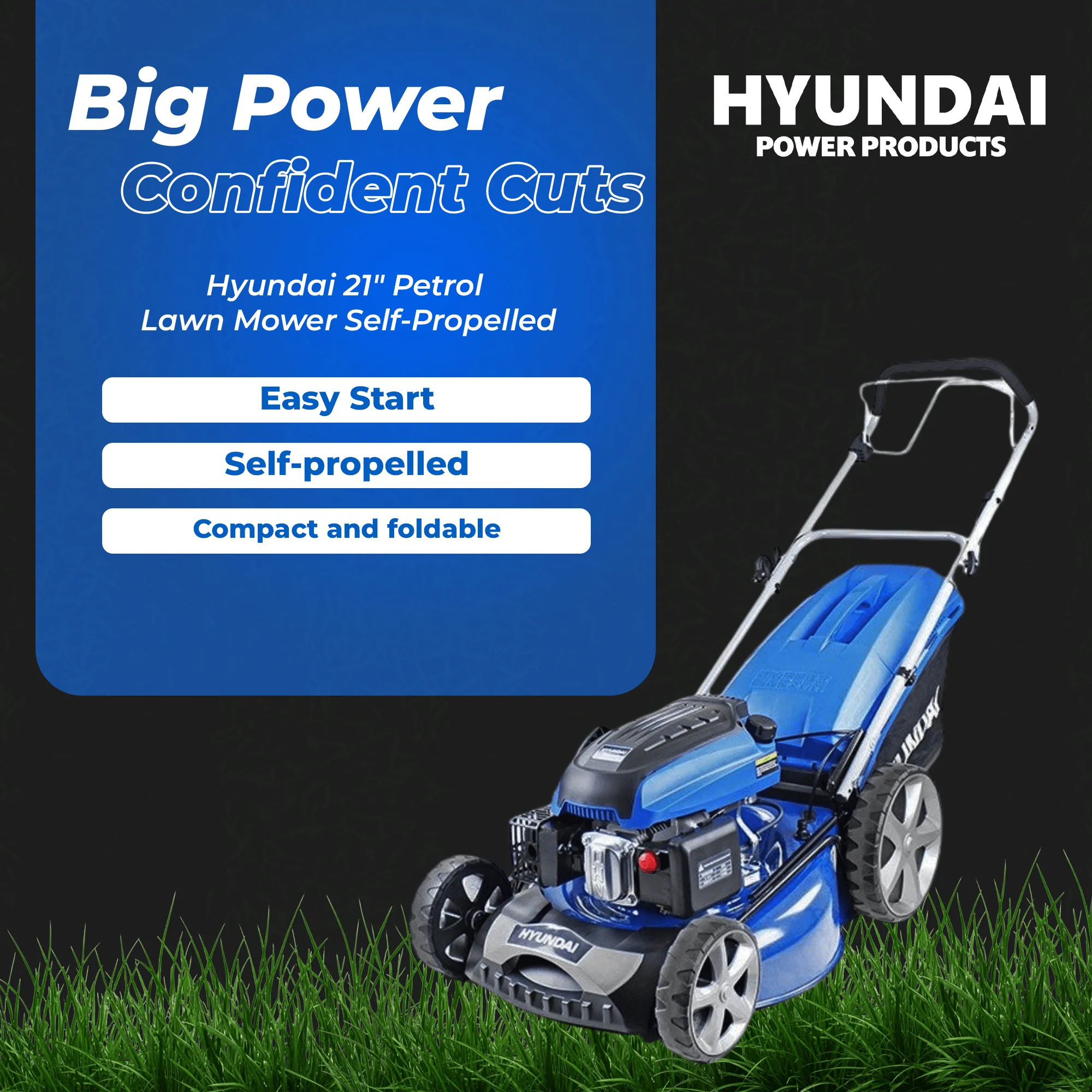 Hyundai 21" Petrol Lawn Mower Self-Propelled – 196cc Engine, Steel Deck, Easy Start, OPC Safety (HYM530SP) - Image 6