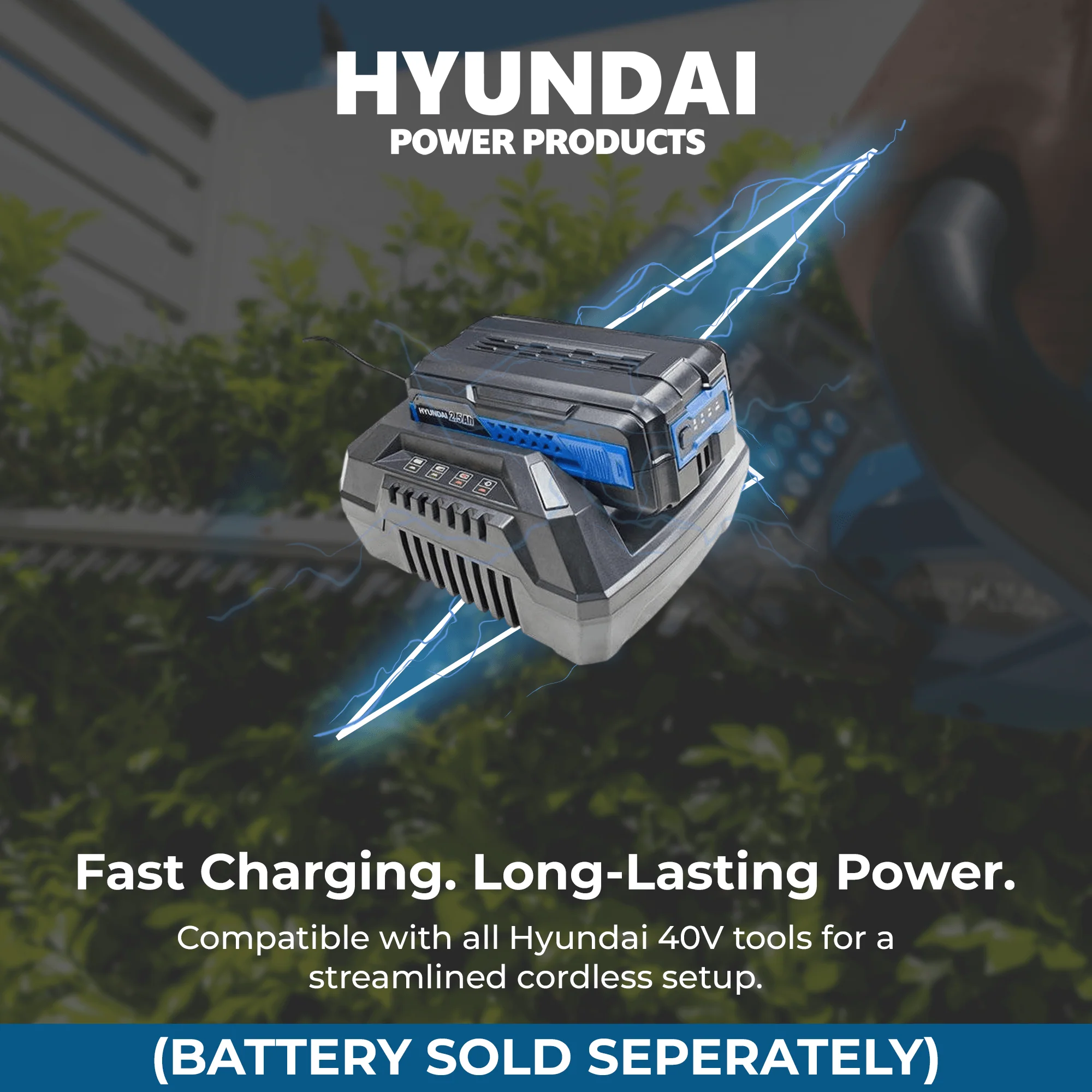 Hyundai 40V Brushcutter – Cordless Lithium-Ion Battery Powered, 250mm Cutting Diameter, Shoulder Strap Included - SKIN ONLY (HY40BC10) - Image 5