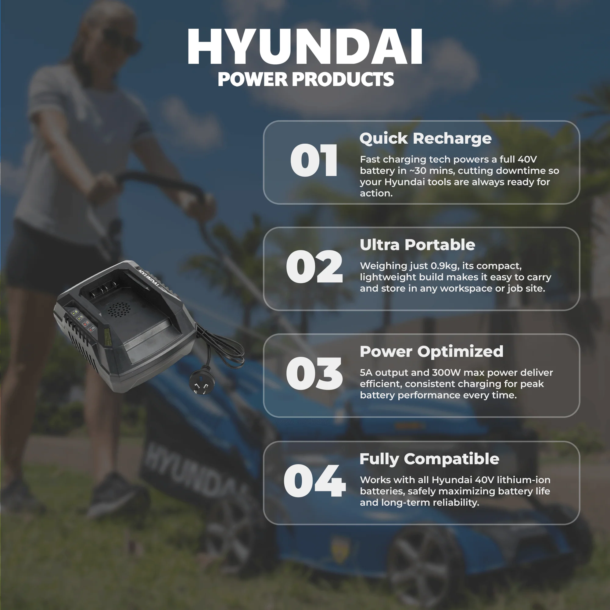 Hyundai 40V 2Ah Battery Charger – Fast Charging for Hyundai 40V 2Ah Battery - (2Ah HY40C2) - Image 3