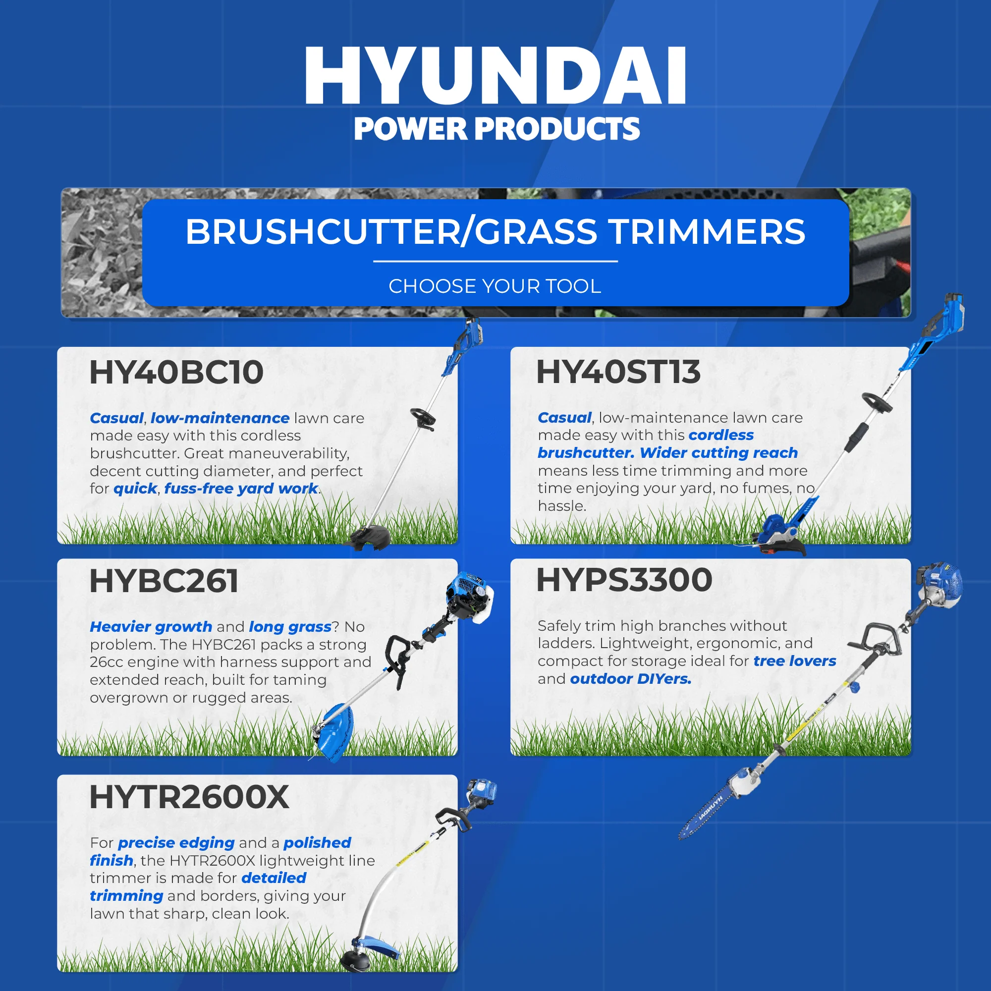 Hyundai 33cc Petrol Grass Trimmer / Brushcutter – Lightweight, High Power, Easy Start, Harness Included (HYBC3300) - Image 5