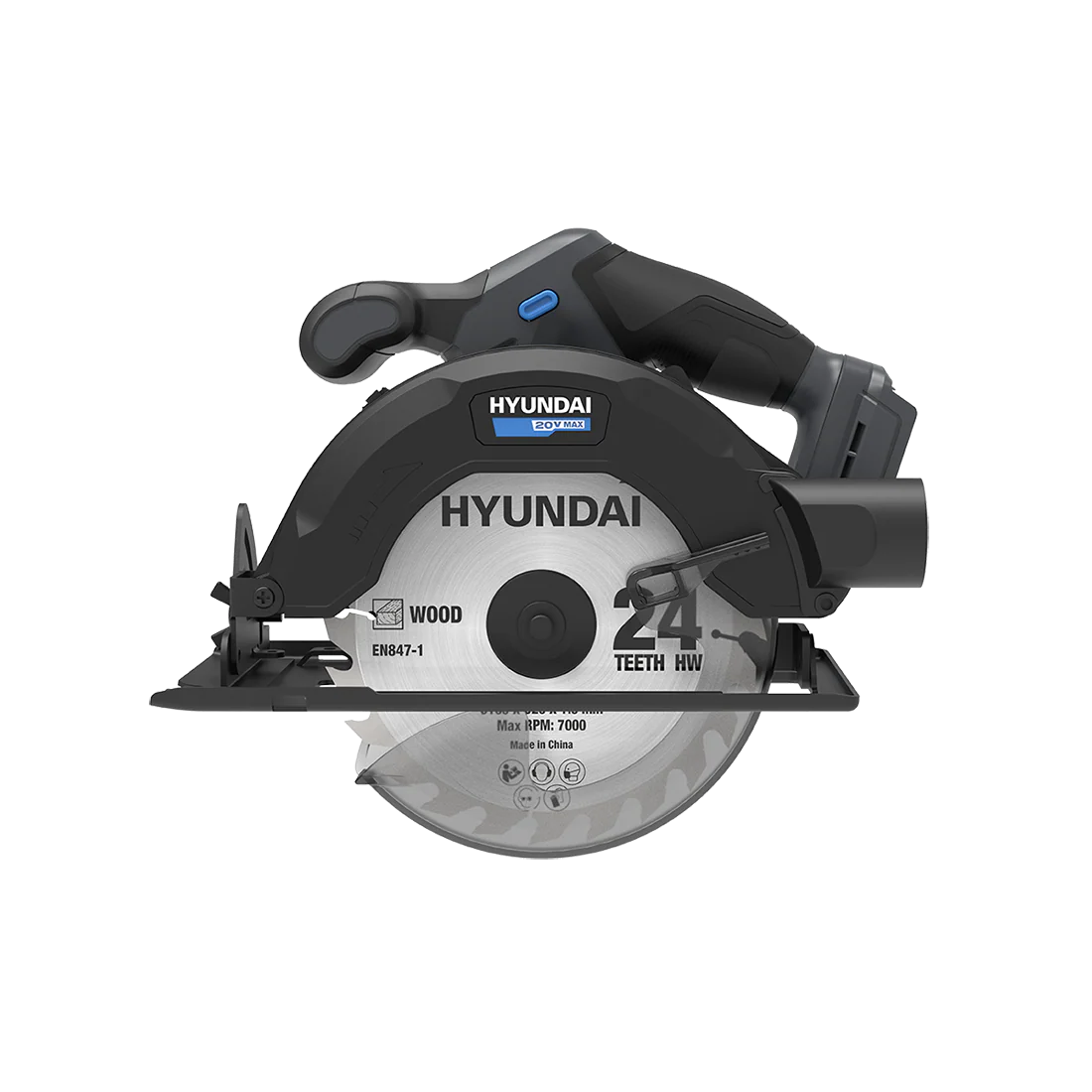 Hyundai 20V Cordless Circular Saw – 165mm Blade, Bevel Cuts, Dust Port – SKIN ONLY (CS20S-165) - Image 10