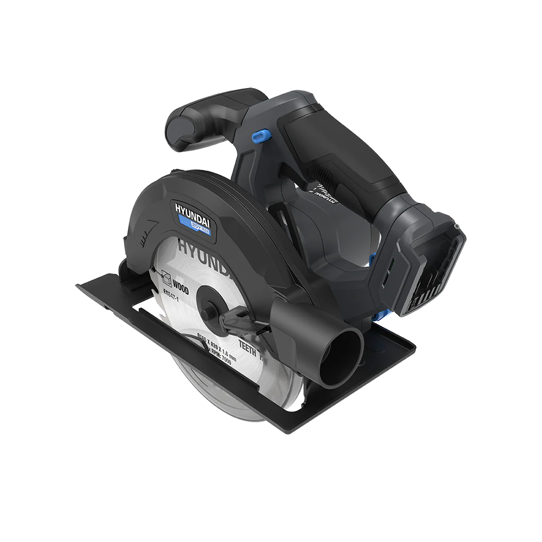 Hyundai 20V Cordless Circular Saw – 165mm Blade, Bevel Cuts, Dust Port – SKIN ONLY (CS20S-165) - Image 11