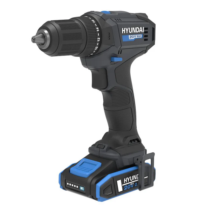 Hyundai 20V 40Nm Cordless Drill Driver, 2Ah Battery and Charger, 2-Speed, LED Light, 13 mm Chuck - Image 12