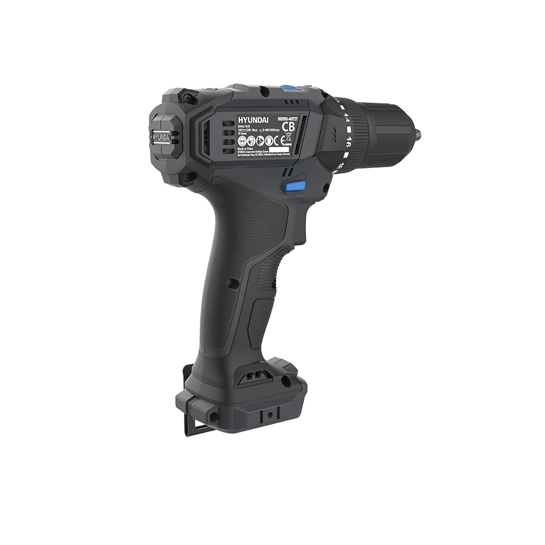 Hyundai 20V 40Nm Cordless Drill Driver, 2Ah Battery and Charger, 2-Speed, LED Light, 13 mm Chuck - Image 13