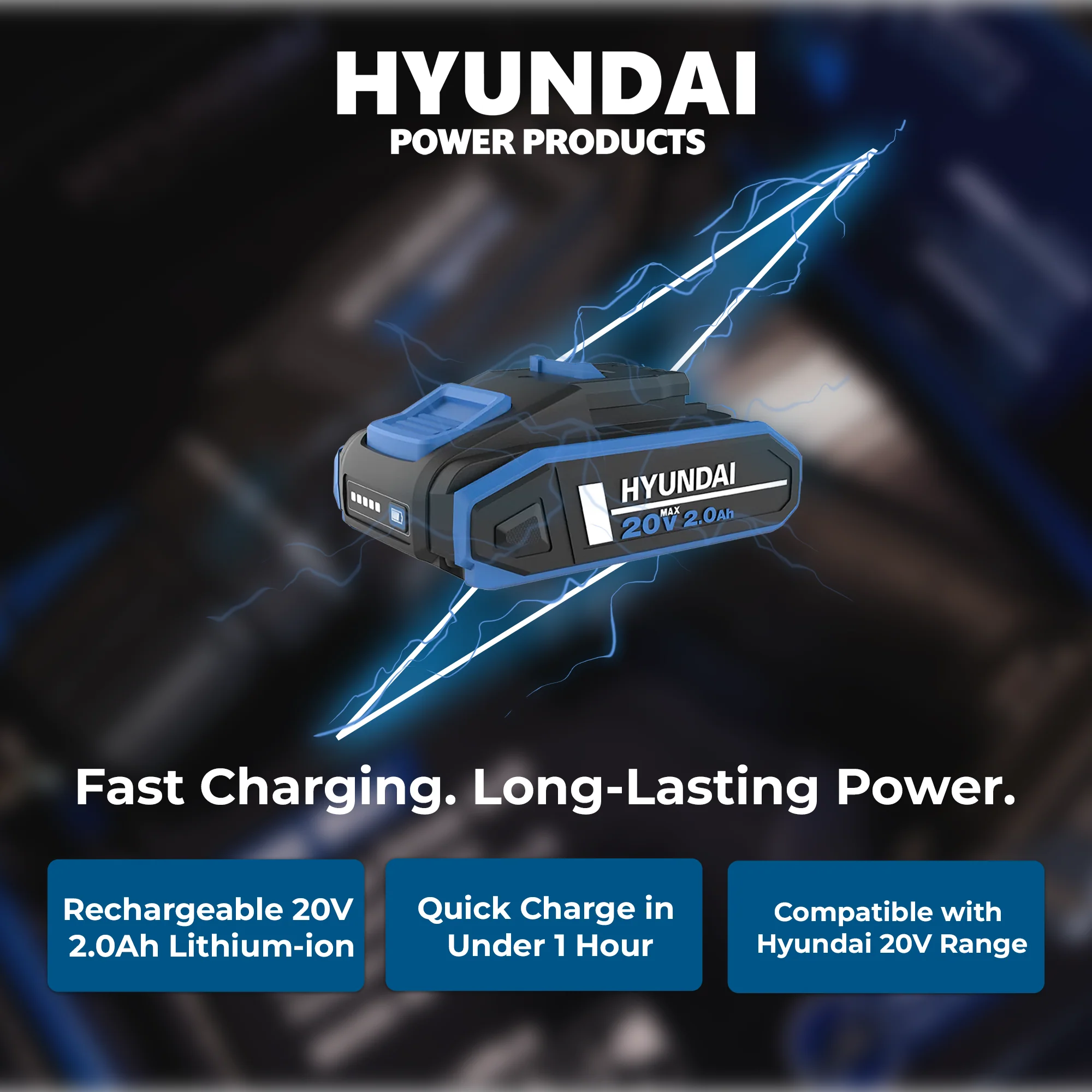 Hyundai 20V Brushless Impact Driver Kit – 230Nm, 3-Speed, LED, 4Ah Battery & Charger (ID20X-230FT) - Image 7