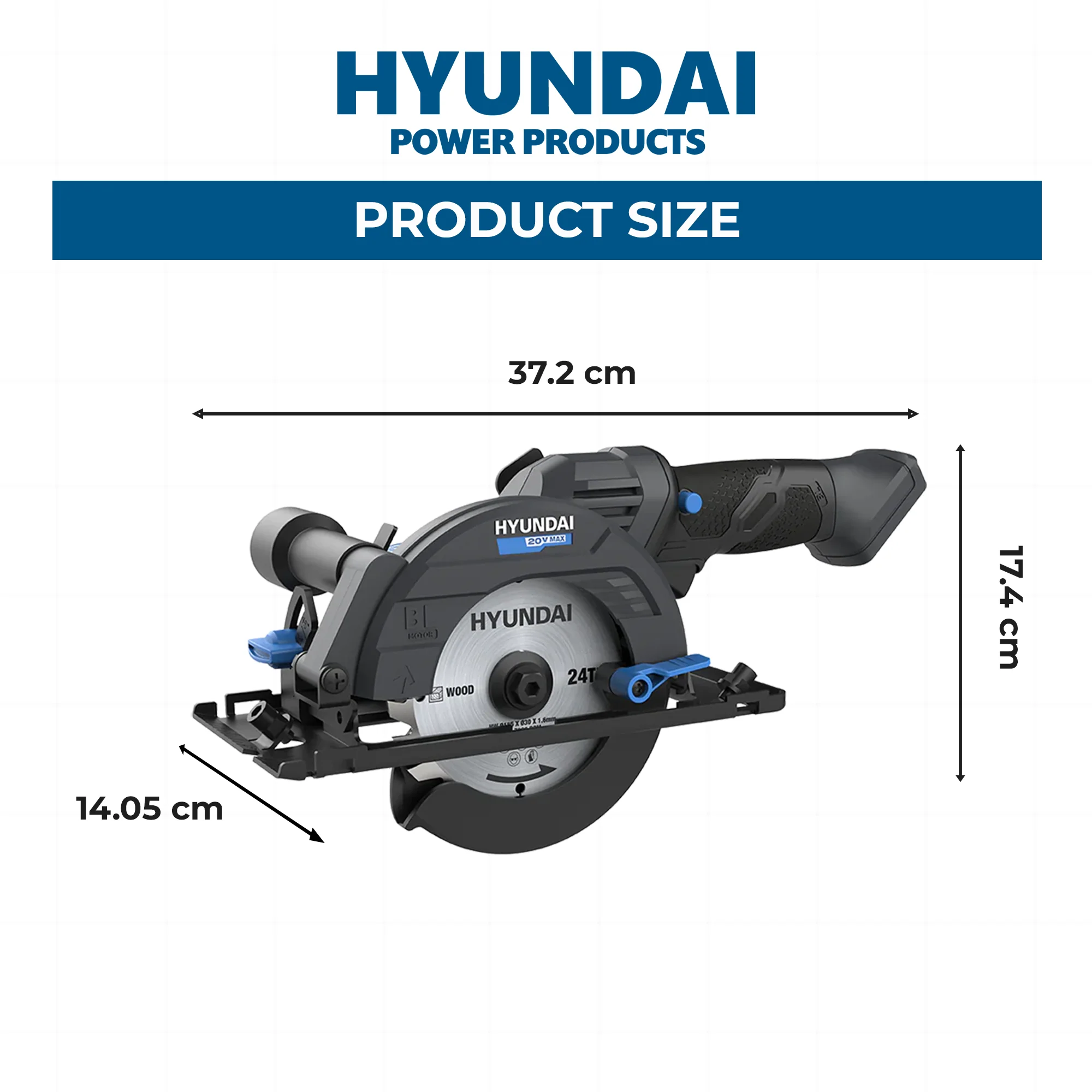 Hyundai 20V Brushless Mini Circular Saw – 120mm Blade, 41mm Cut Depth - SKIN ONLY (CS20X-120) - Image 4