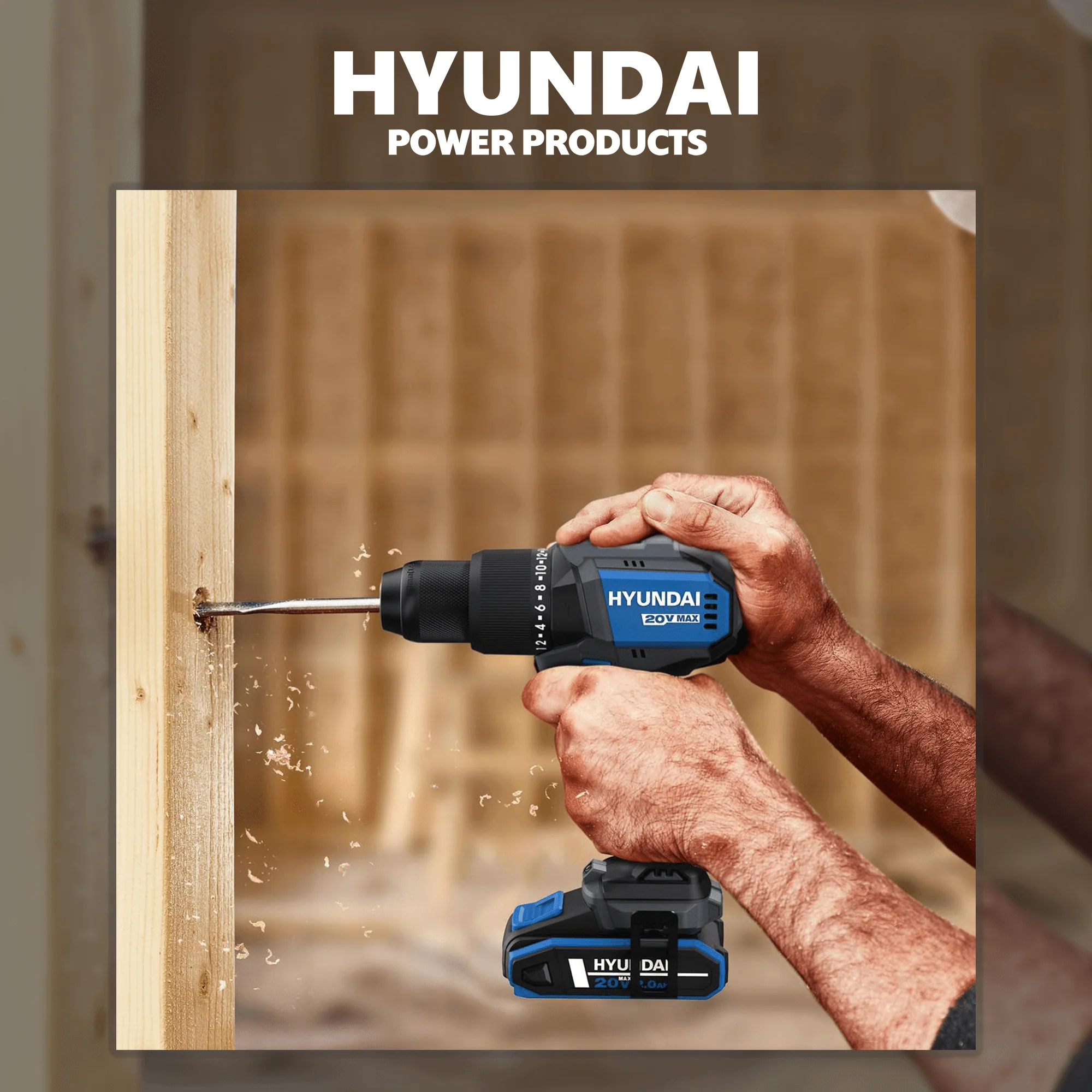 Hyundai Power 4 Piece Kit - Hammer Drill + Impact Driver + Jigsaw + Blower + 1 x 2Amp Battery and Charger ( HPK003 ) - Image 9