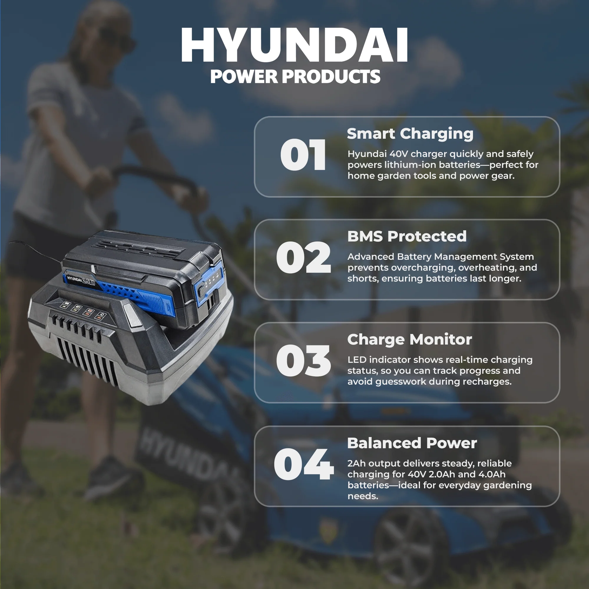 Hyundai 40V 4Ah Battery Charger – Fast Charging for Hyundai 40V 4Ah Battery  - (4Ah HY40C5) - Image 3