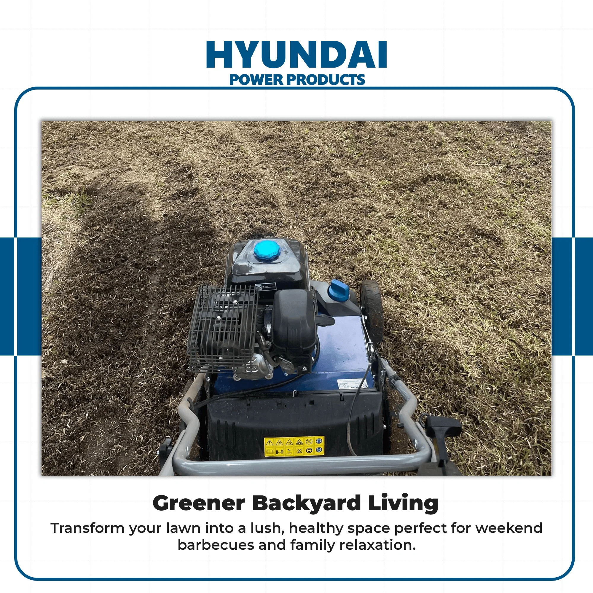 Hyundai Petrol Lawn Scarifier & Aerator 2-in-1 – 212cc Engine, 400mm Width, 45L Catcher. (HYSC210) - Image 5