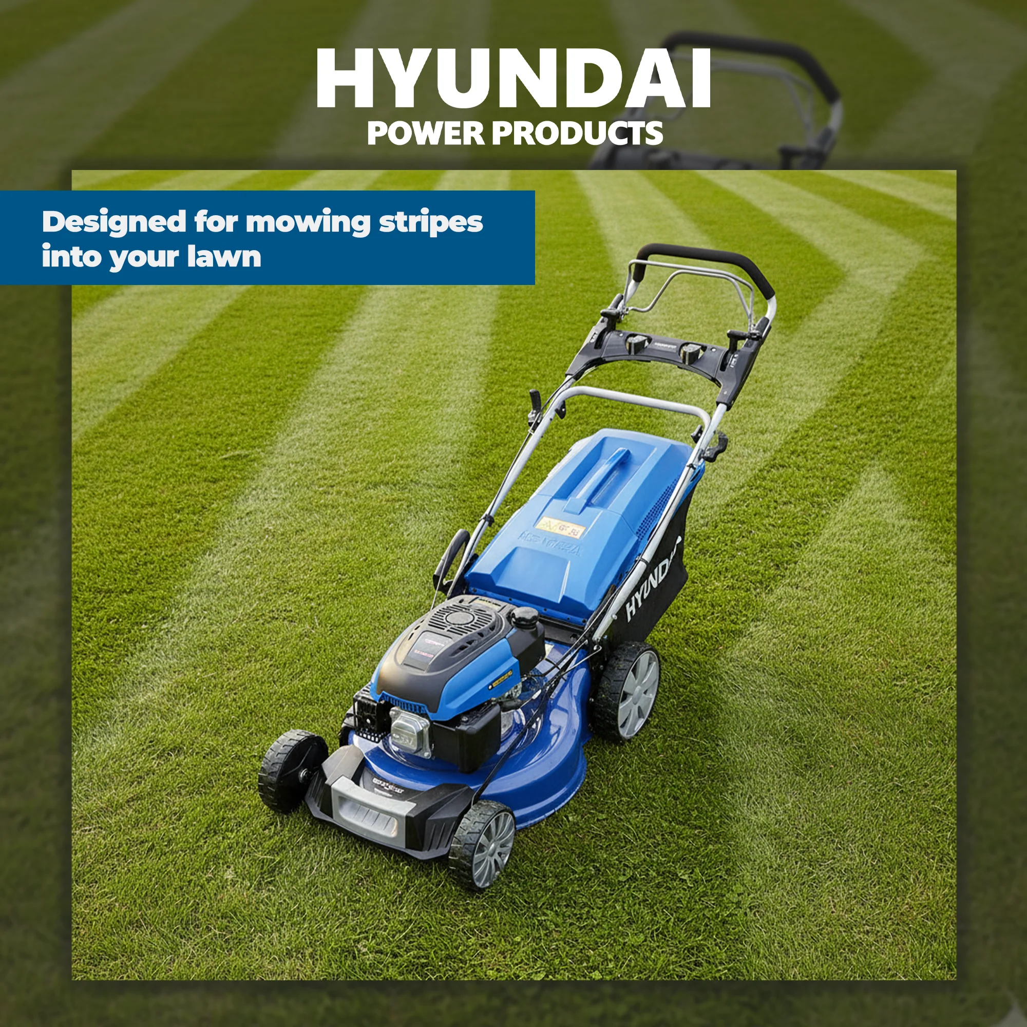 Hyundai 19” Self-Propelled Petrol Roller Lawn Mower – 48cm Roller, 139cc Power, Striping Finish | HYM480SPR - Image 4