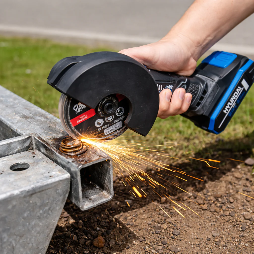 HYUNDAI 20V Cordless Angle Grinder Kit – Cut Metal, Tile & Bolts Anywhere | Includes 2.0Ah Battery + Charger (AG20S-76/B120-2/C20-2) - Image 12