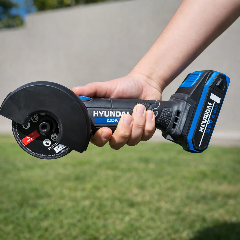 HYUNDAI 20V Cordless Angle Grinder Kit – Cut Metal, Tile & Bolts Anywhere | Includes 2.0Ah Battery + Charger (AG20S-76/B120-2/C20-2) - Image 16