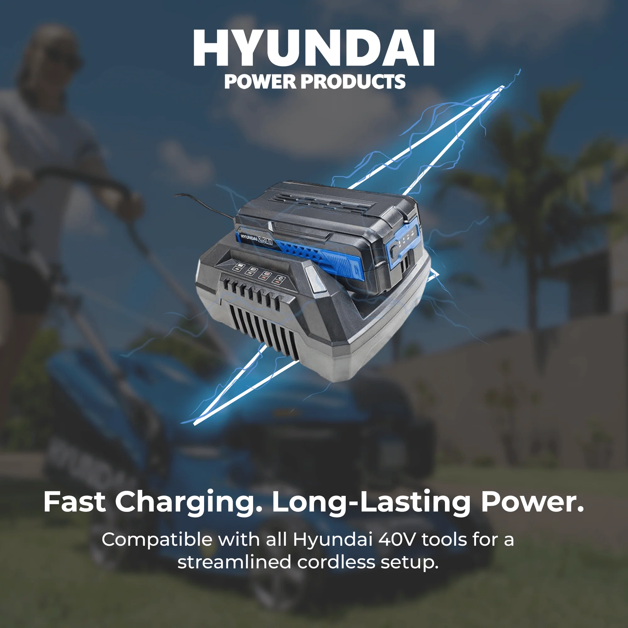 Hyundai 40V Battery Chainsaw Starter Kit – 14" Oregon Bar, 4Ah Battery + Charger, Safe & Eco-Friendly (HY40CS14- STARTER )) - Image 5