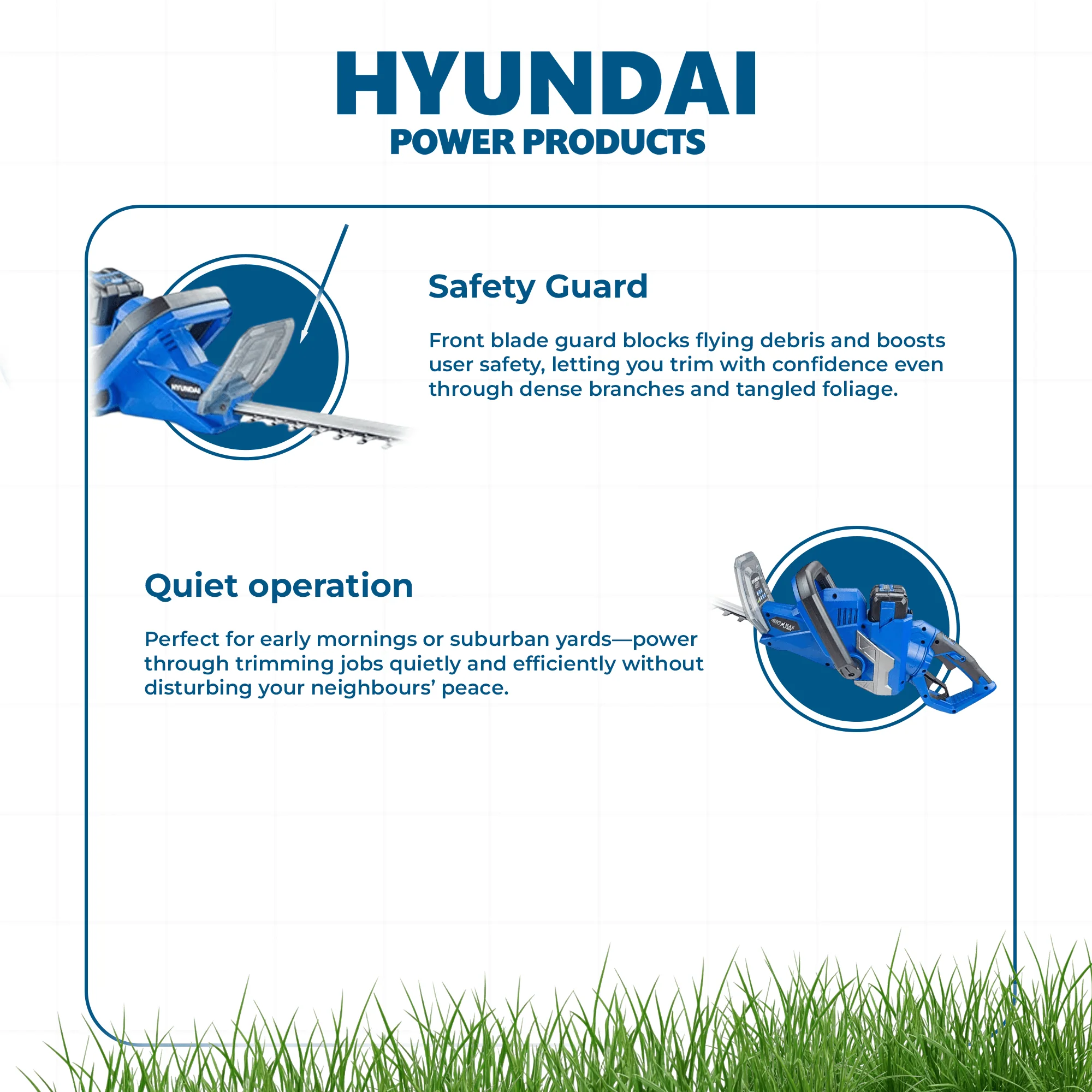 Hyundai 40V Cordless Hedge Trimmer – 520mm Blade, Brushless Motor - SKIN ONLY (HYHT40LI) - Image 4