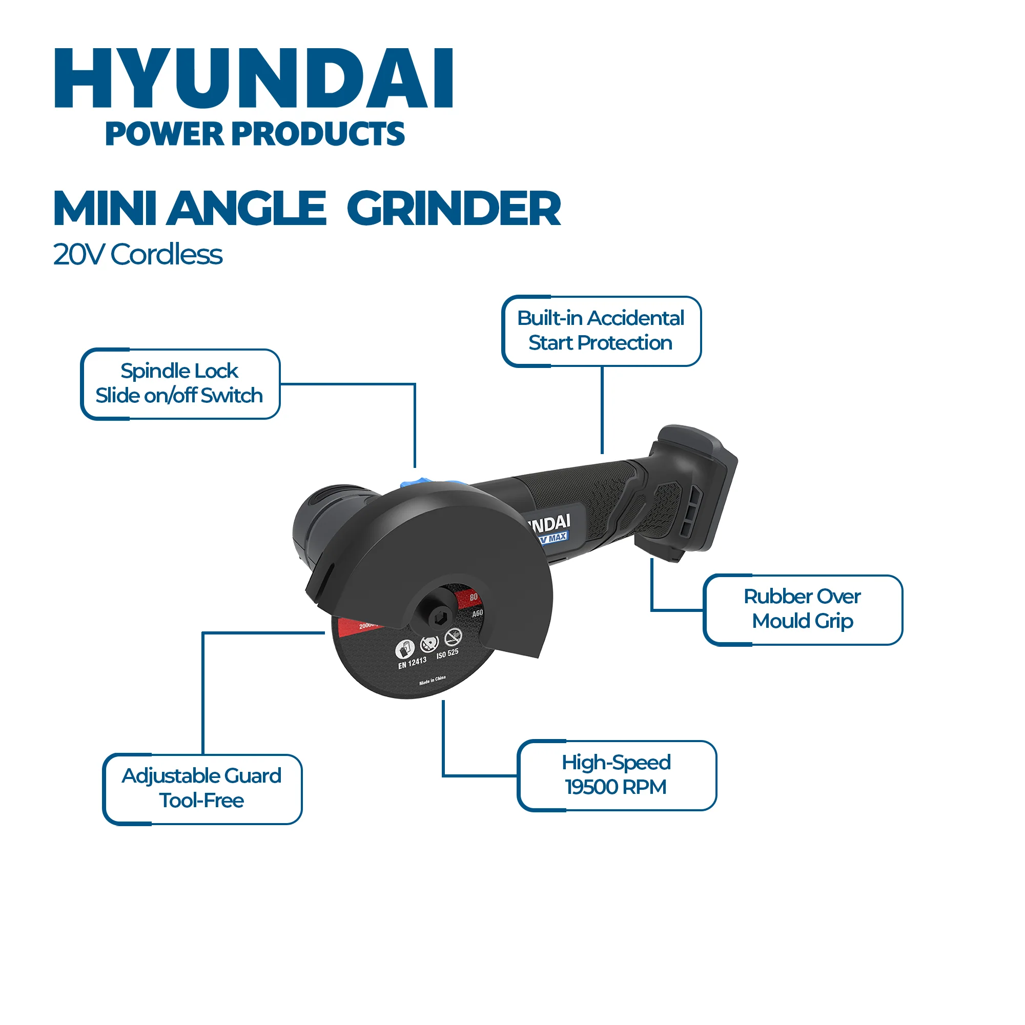 Hyundai 20V Hammer Drill + Impact Wrench + 4.0Ah Battery & Fast Charger Kit (HPK006) - Image 4