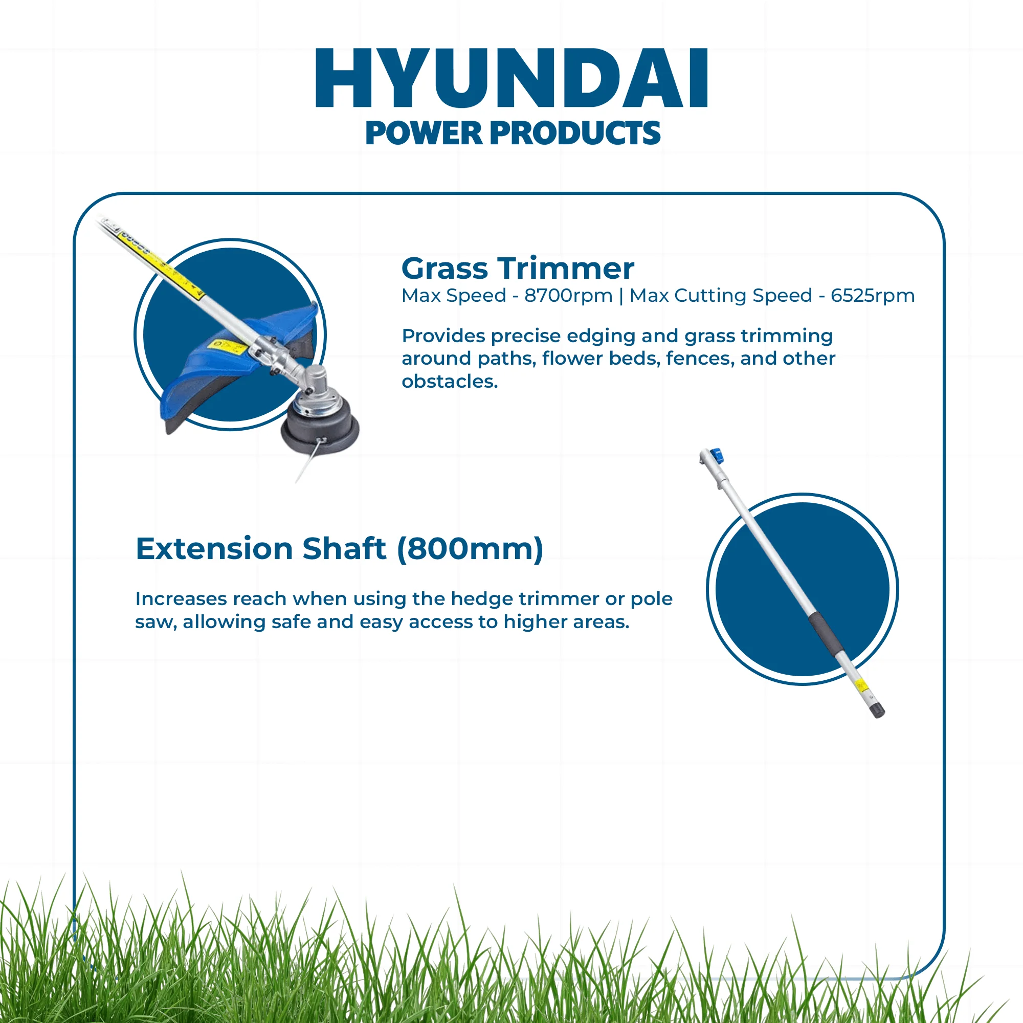 Hyundai 33cc 5-in-1 Petrol Garden Tool Set – Hedge Trimmer, Chainsaw, Brush Cutter & More (HYMT331) - Image 4