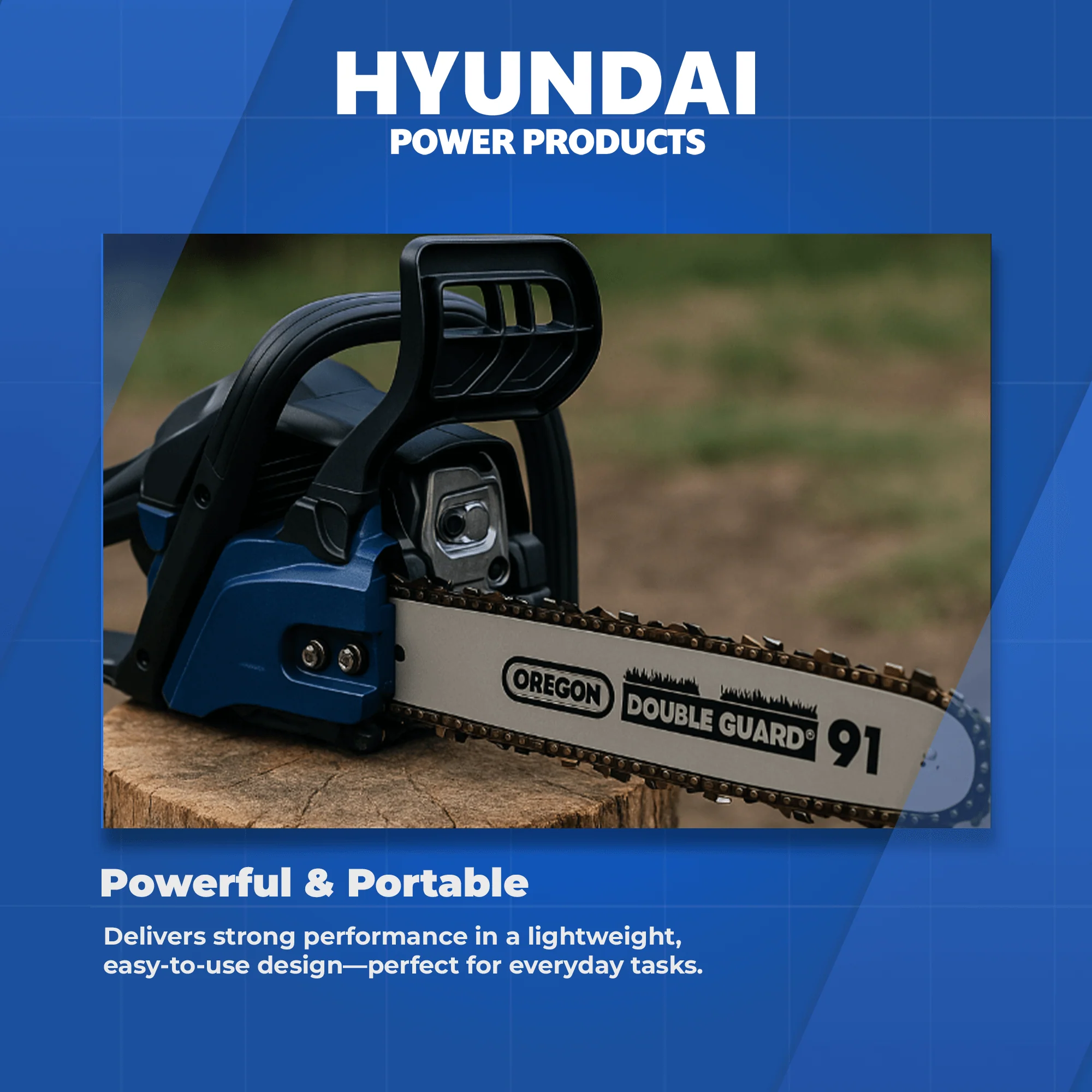 Hyundai 16" Petrol Chainsaw – 40cc 2-Stroke, Oregon Bar, Lightweight, Auto Chain Lube, Anti-Kickback Brake (HY4110) - Image 4