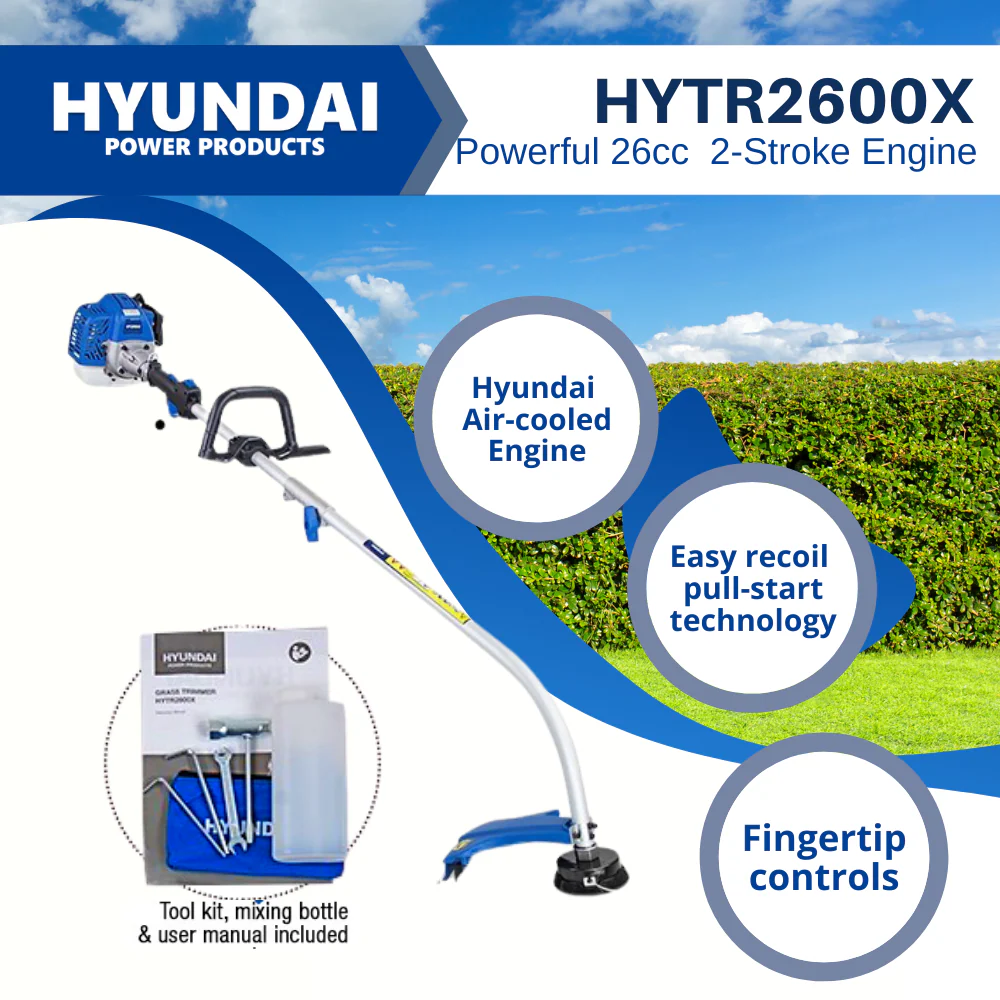 Hyundai 26cc Petrol Grass Trimmer – Lightweight 2-Stroke Line Trimmer with Tap & Go Head (HYTR2600X) - Image 5