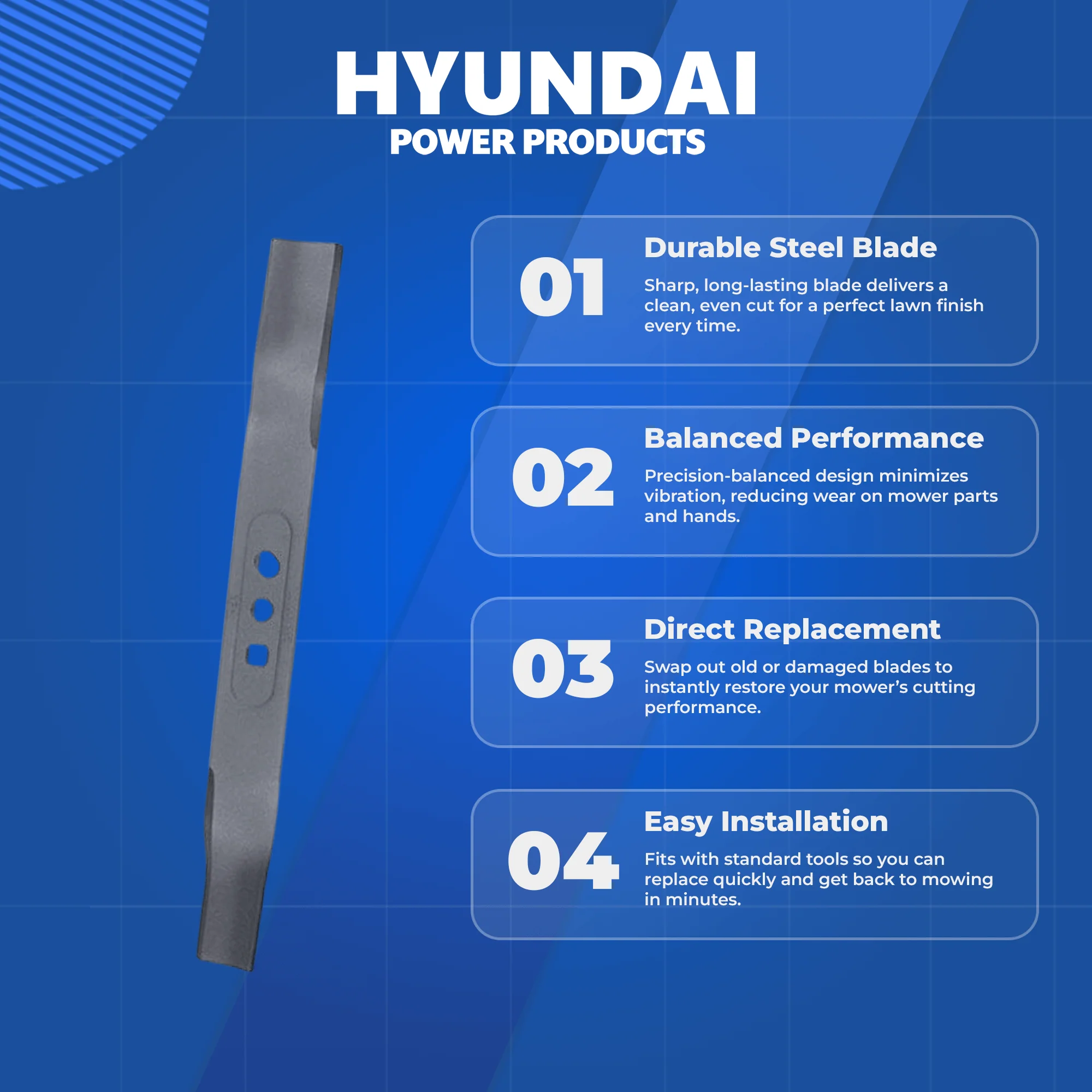 Hyundai Replacement Cutter Blade – Fits HYM510SP & HYM510SPE Lawnmowers (Part 214330) - Image 6