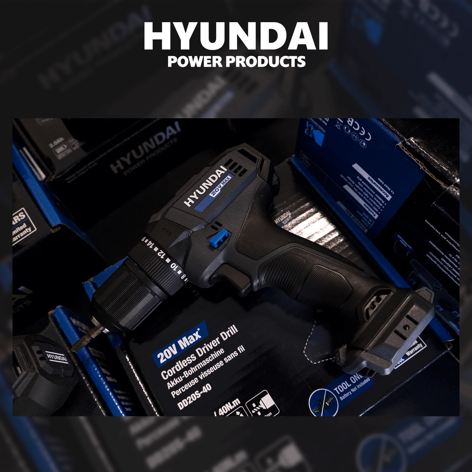 Hyundai Power Tools 2 Piece Kit - Hammer Drill + Impact Driver + 4Amp Battery and Charger ( HPK001) - Image 6